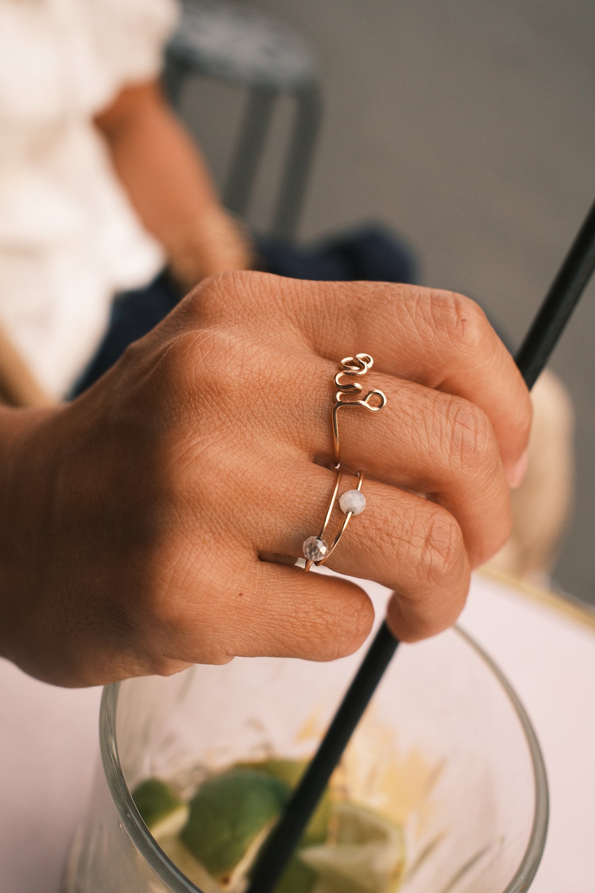 XS natural stone ring