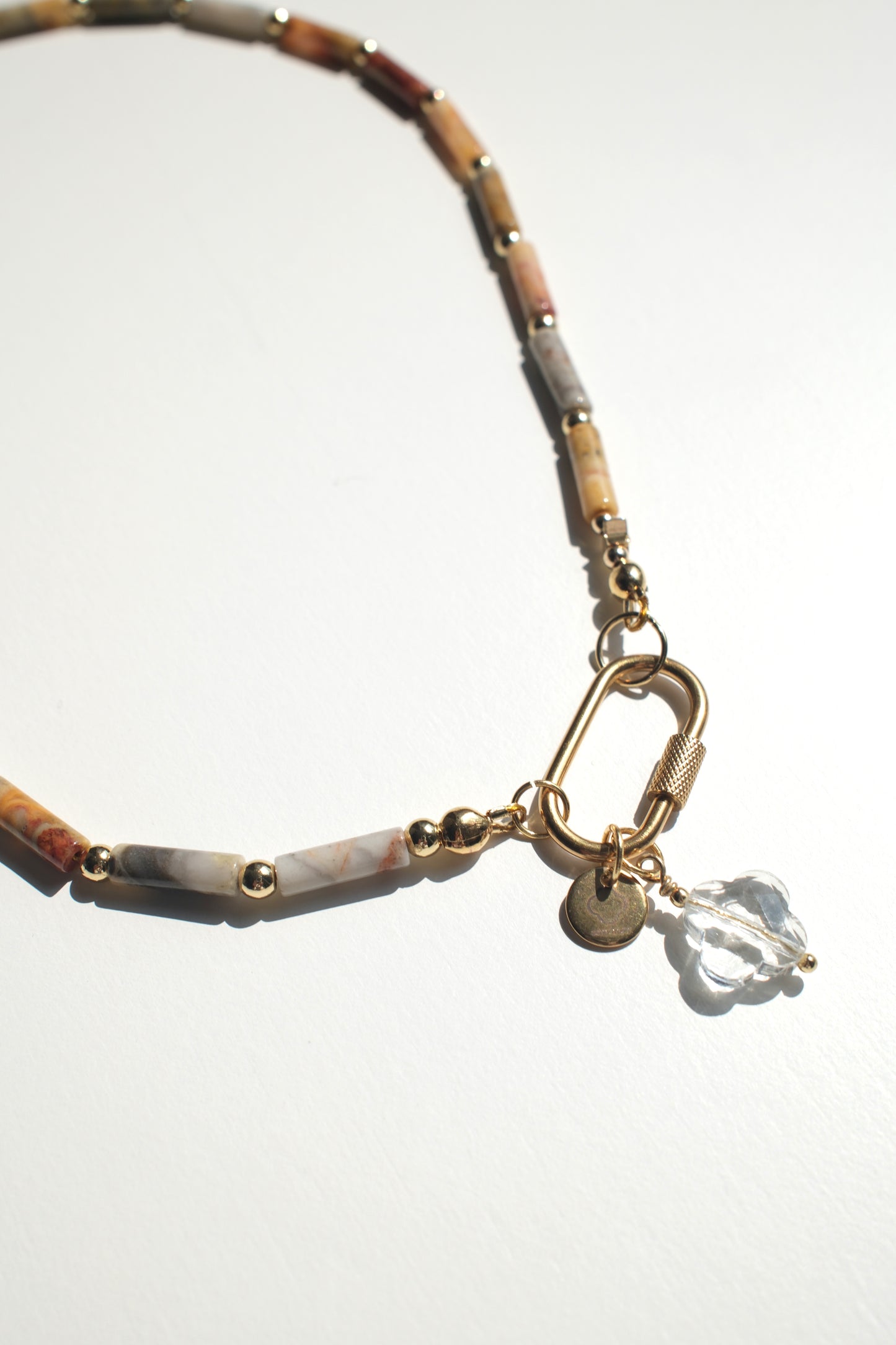 Collier agate brune