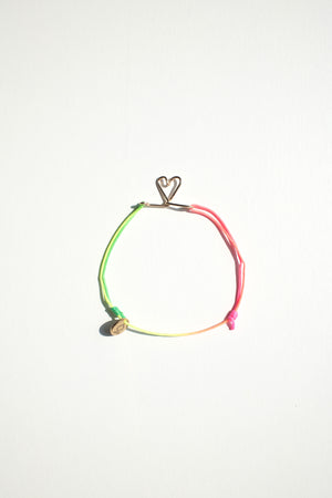 My Little Heart Bracelet - neon thread