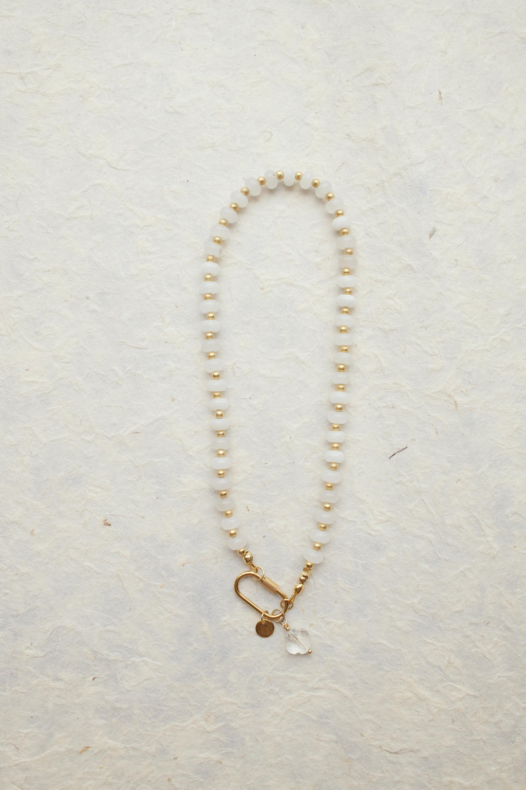 Collier bonbons Jade blanc