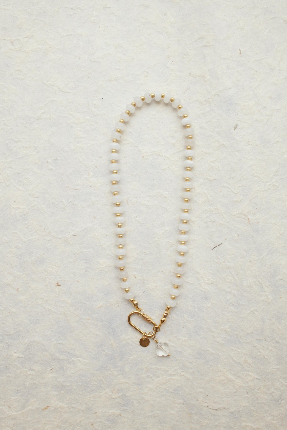 Collier bonbons Jade blanc