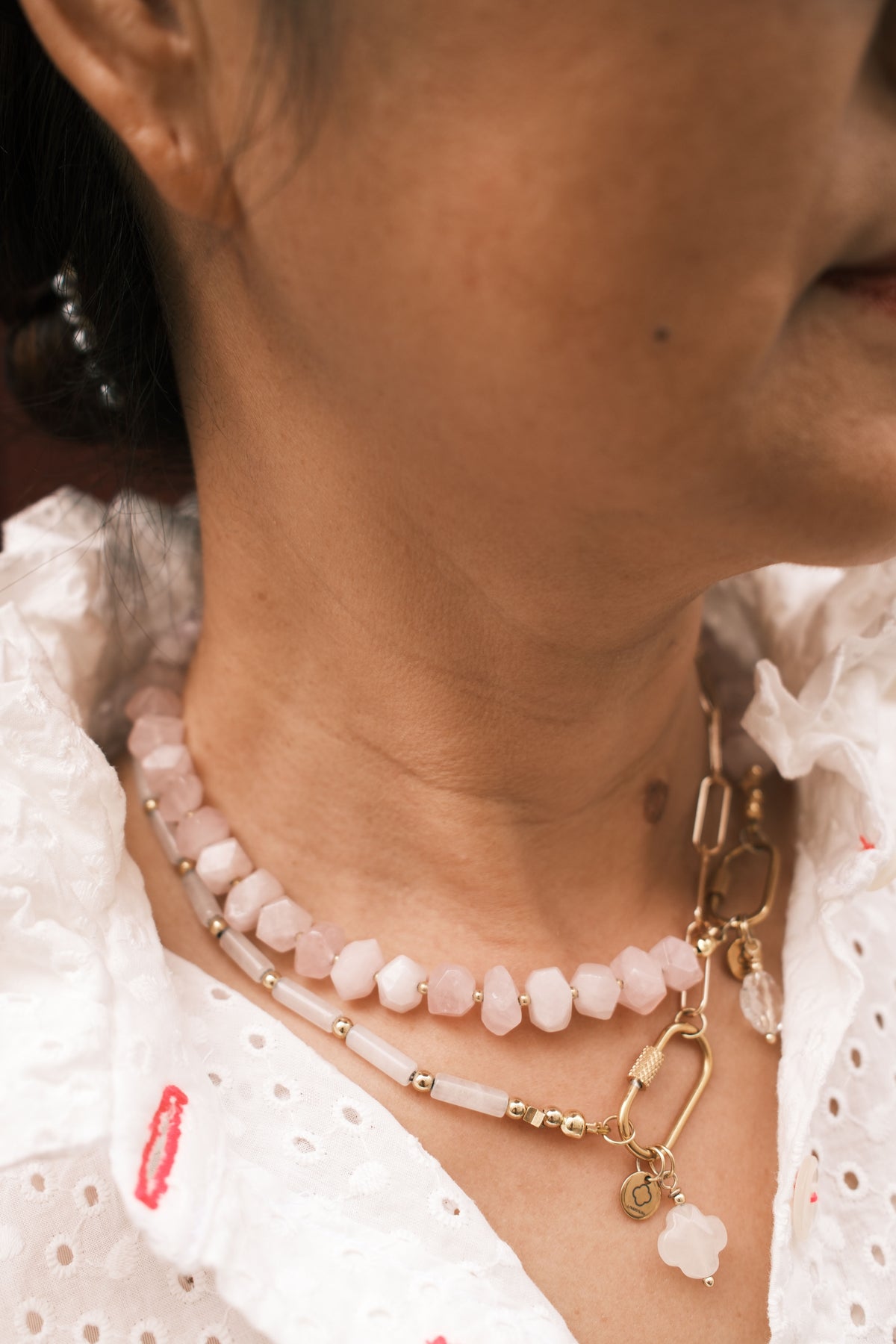 Collier berlingo quartz rose