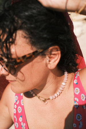 Rose quartz berlingo necklace