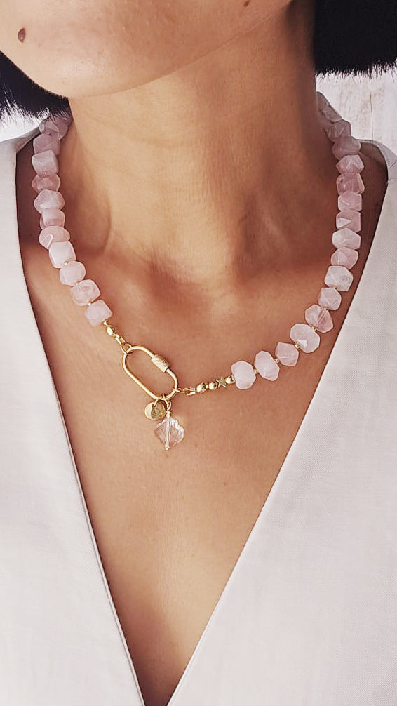 Rose quartz berlingo necklace